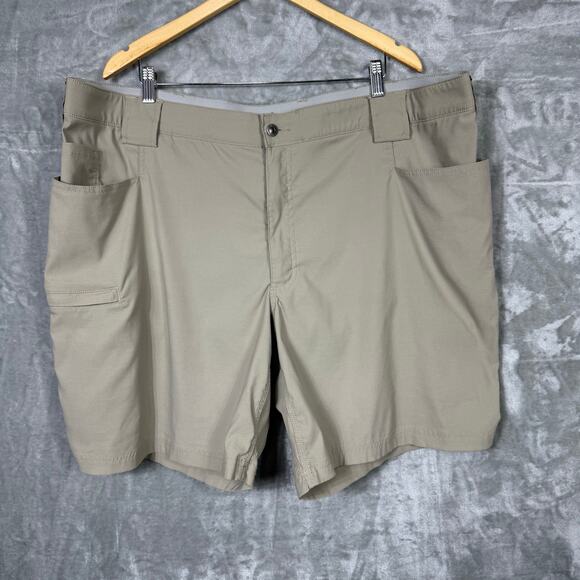 Duluth Trading Relaxed Fit Flex Dry Fly Cargo Shorts‎ Mens 46 Khaki - Picture 1 of 11